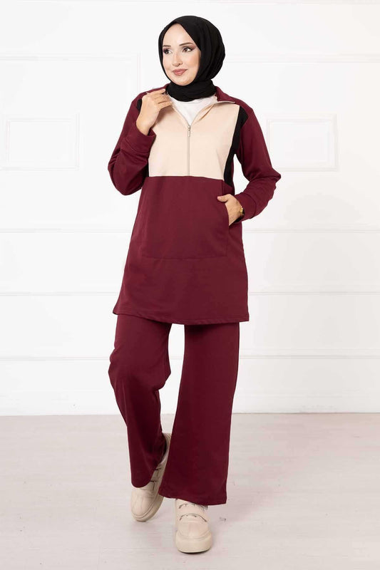 ENSEMBLES 2 PIECES POCHE KANGOUROU - RED