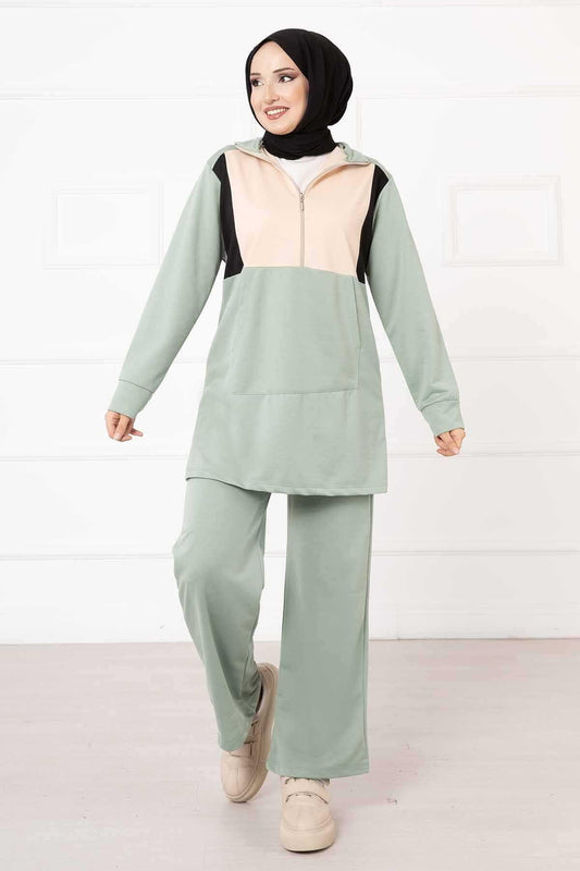 ENSEMBLES 2 PIECES POCHE KANGOUROU - MINT
